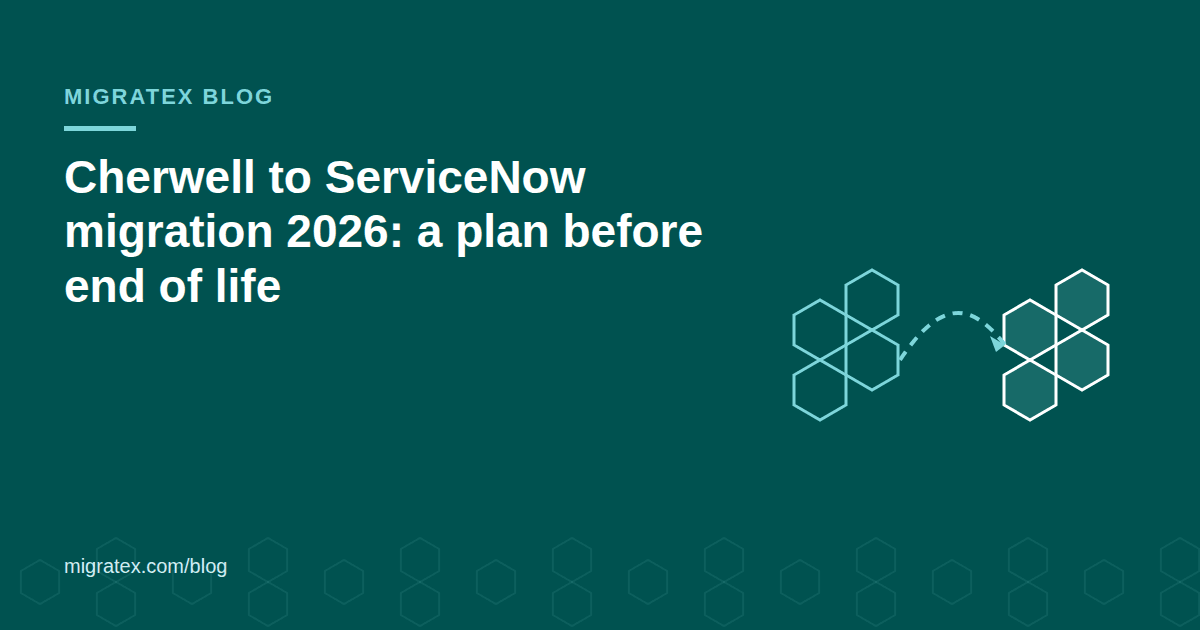 Cherwell to ServiceNow migration plan moving incidents, changes, knowledge and CIs before end of life