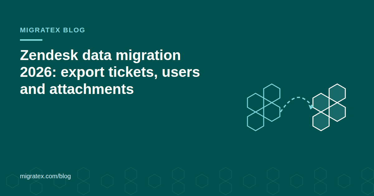 Zendesk data migration: tickets, comments, users and attachments exported from Zendesk into a read-only archive and a new ITSM platform